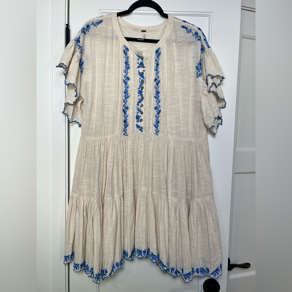 Free People Embroidered Oversized Boho Dress (Small) - Picture 5 of 7